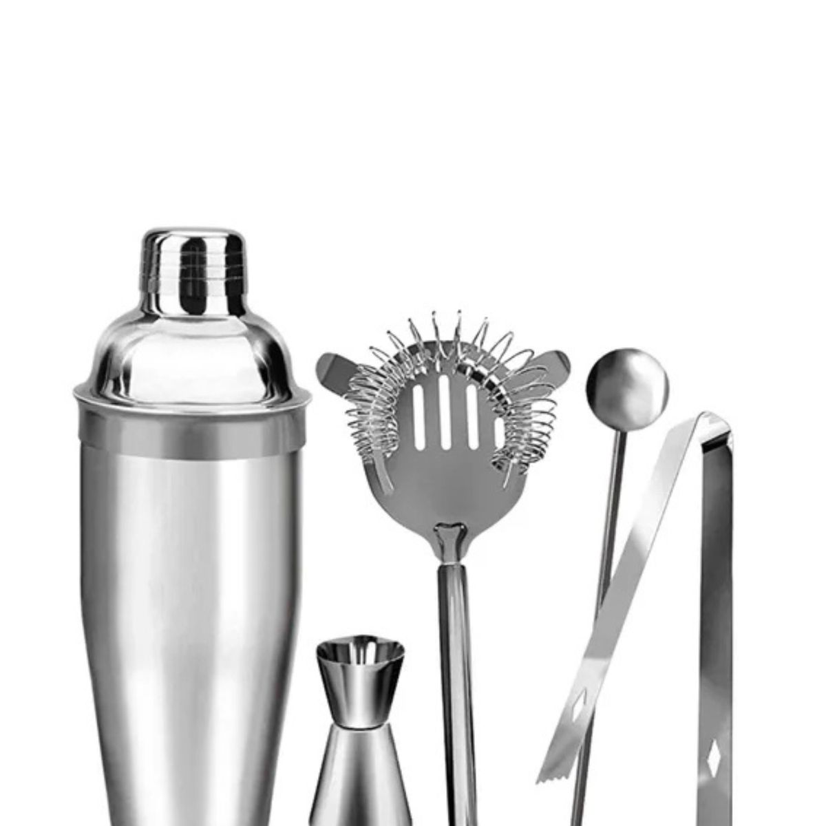 GENERICO - Set Coctelera 5 Piezas De Acero Inoxidable Tragos Cocteles