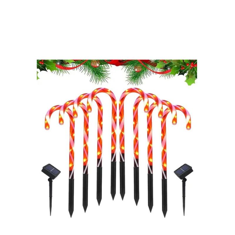 GENERICO - Baston 6un Luces Led De Navidad Decoracion Navideña Solar Multicolo