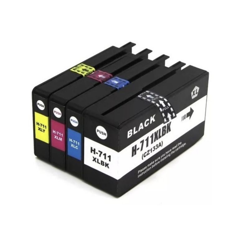 GENERICO - Pack 4 Cartuchos 711XL Tintas Alternativa para Hp Designjet T120 T520