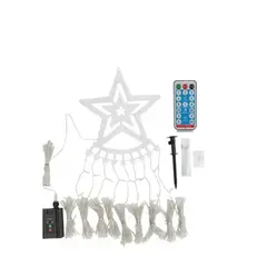 GENERICO - Luz Cortina Solar Arbol De Navidad Estrella Guirnalda Luces Multicolor