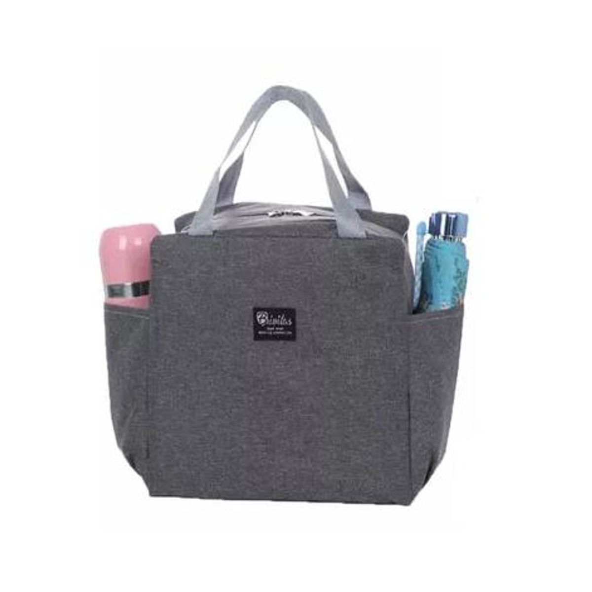 GENERICO - Lonchera Bolso Térmico Portátil Para Almuerzo Lunch 25x25cm Color Gris