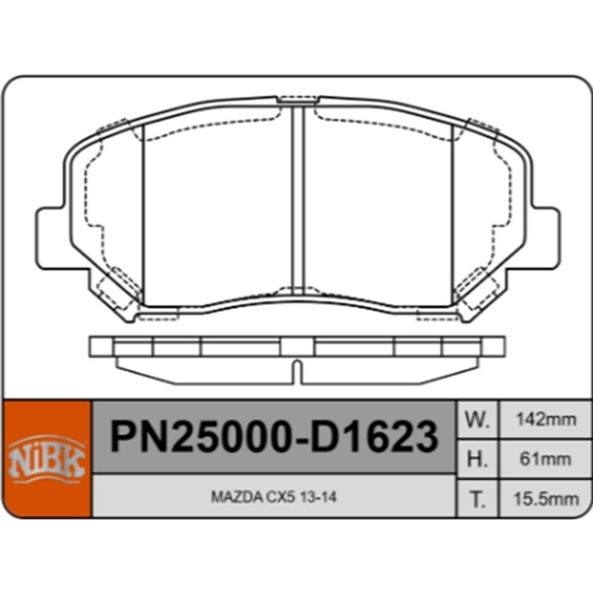 GENERICO - PASTILLA FRENOS MAZDA CX-5 13/21 - CHEROKEE 2.4 13/20