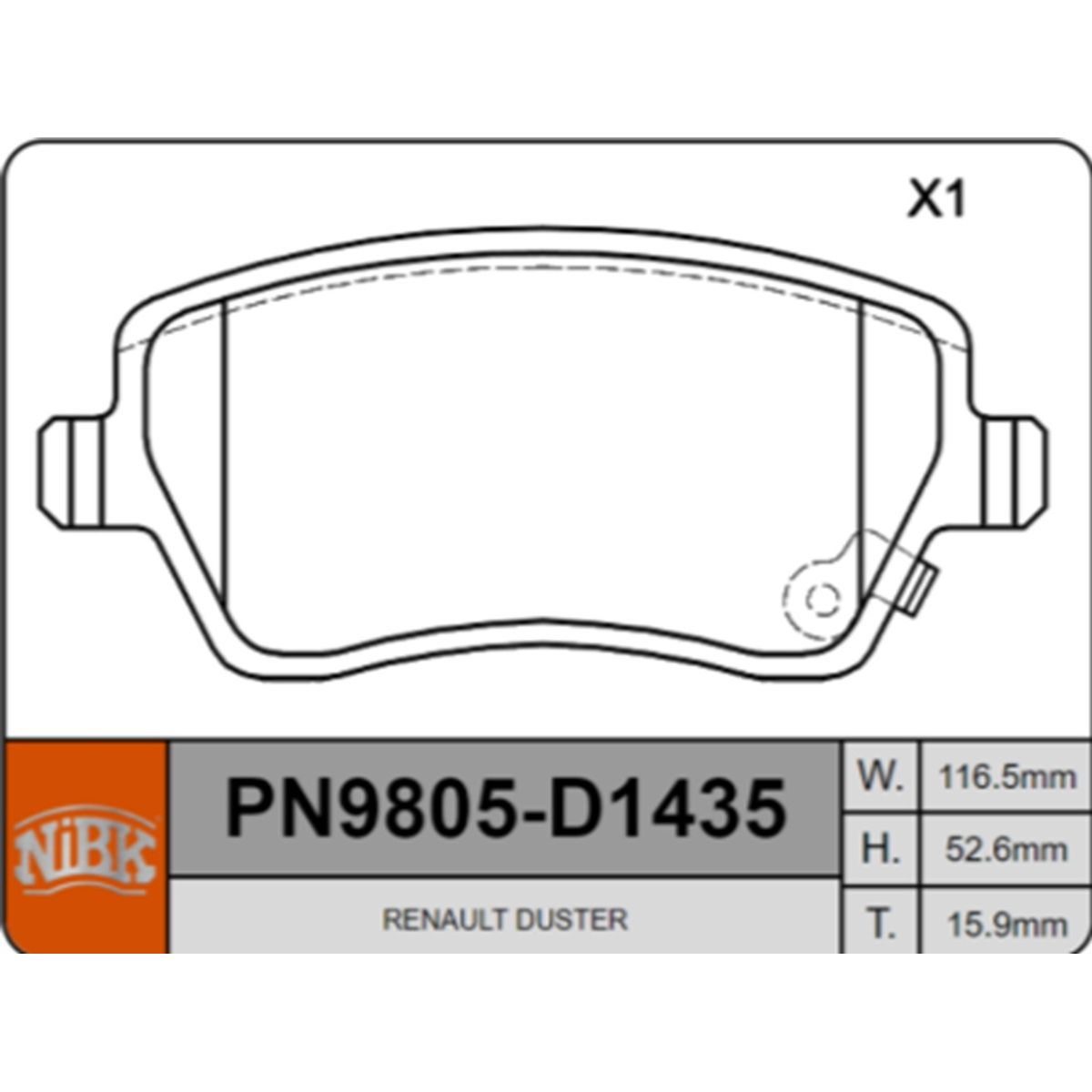 GENERICO - PASTILLA FRENOS RENAULT CAPTUR 1521 - DUSTER 1522