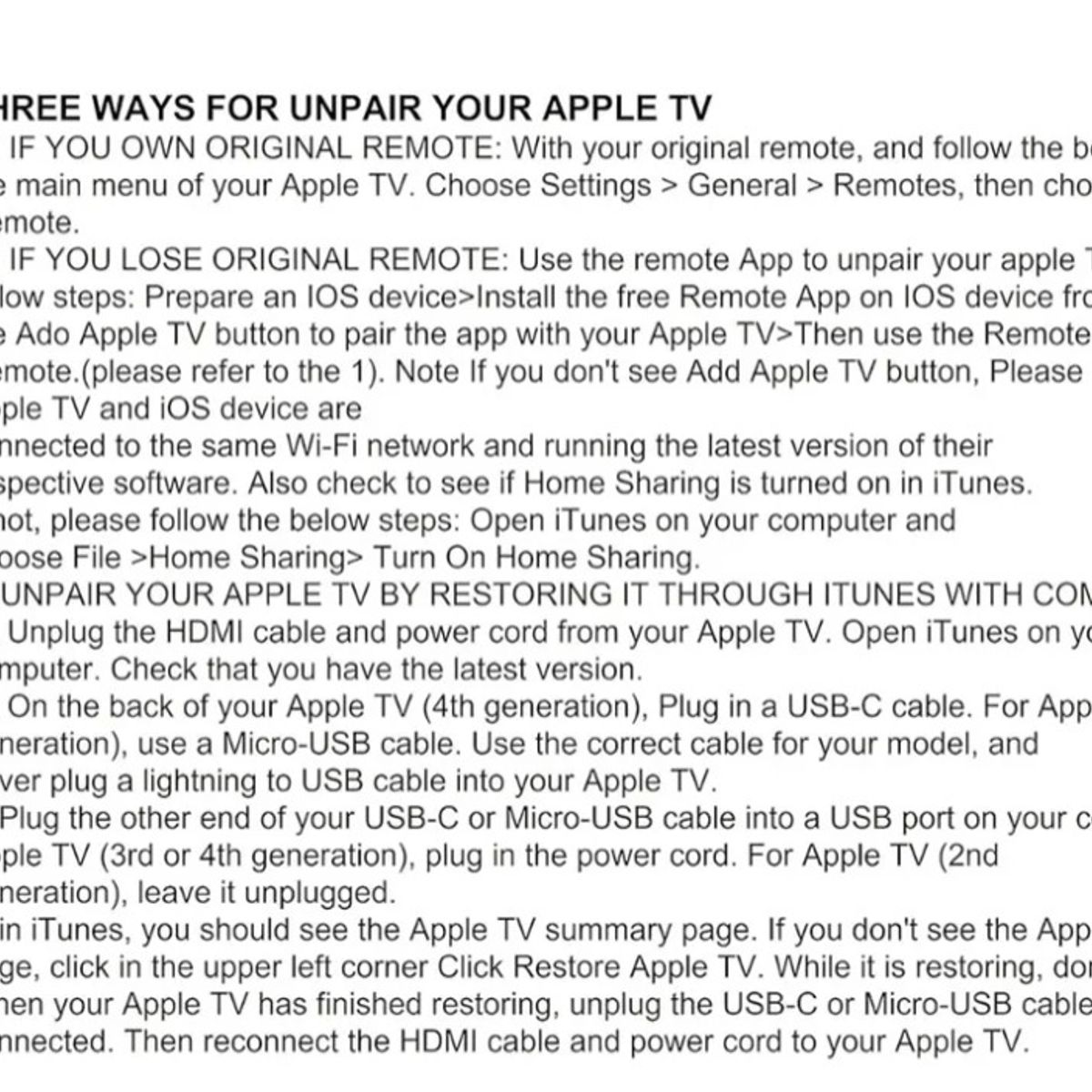 GENERICO - Control Remoto Para Apple Tv De 1ª 2ª 3ª 4ª Generación Firme