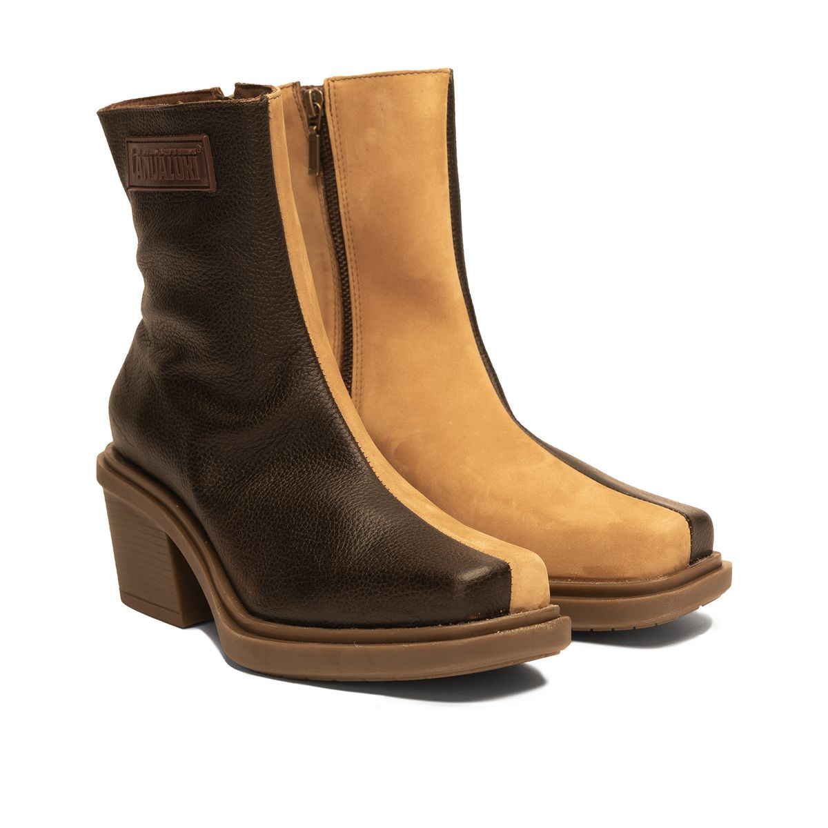 LANDAZURI - Botín Cuero Hela Café Caoba Landazuri