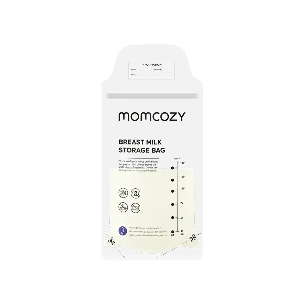 MOMCOZY - Bolsa para almacenar leche materna x 50 unidades - Turquesa