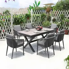GENERICO - Mesa Comedor Extensible Exterior para Jardines y Terrazas