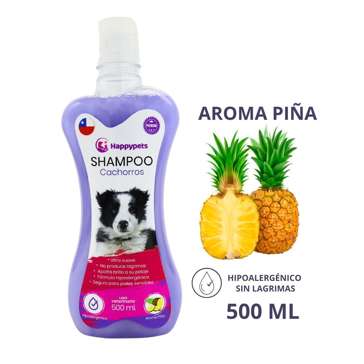 GENERICO - Shampoo Para Cachorros Hipoalergénico 500ml Aroma Piña