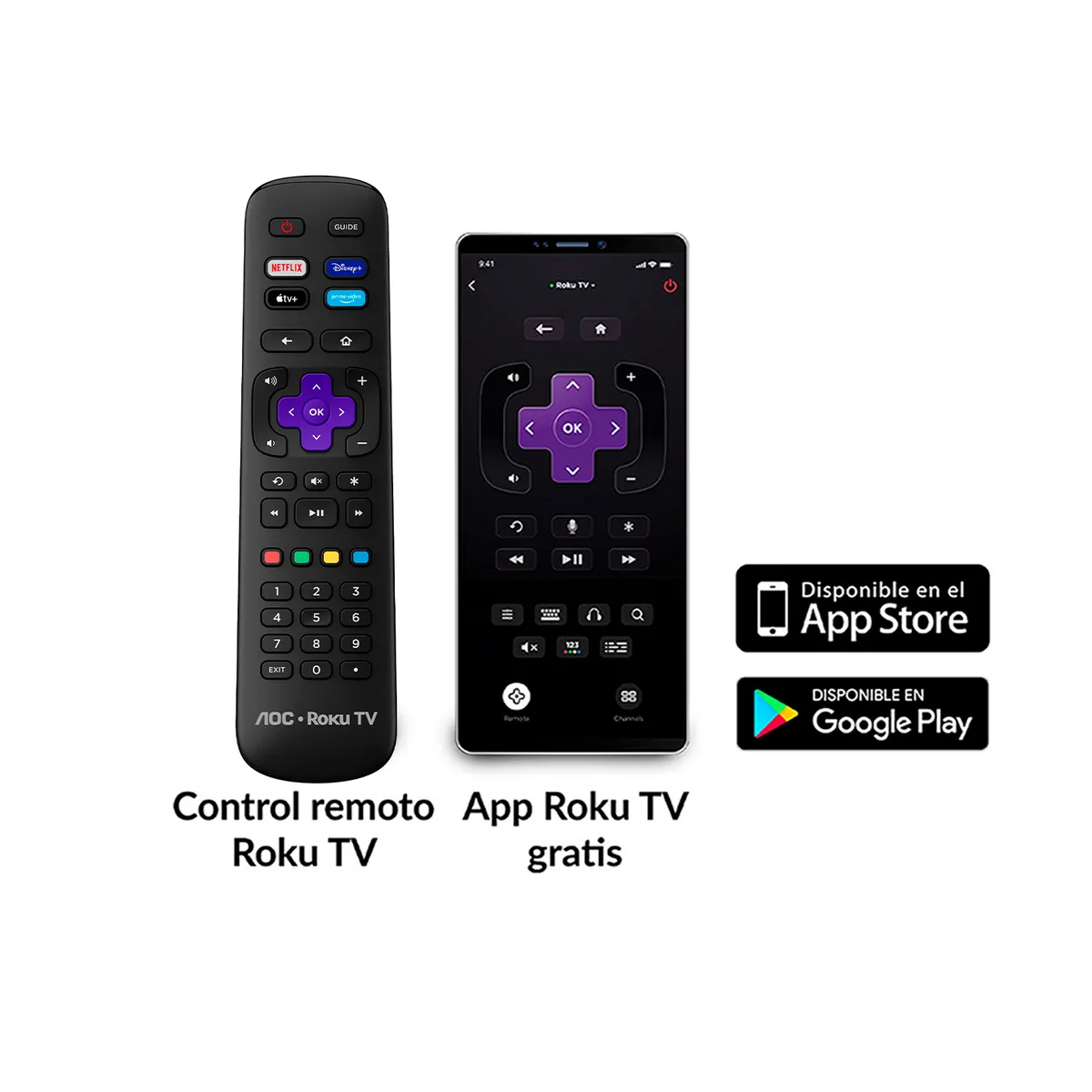 AOC - AOC Roku TV LED 50” UHD 4K Smart TV 50U7045