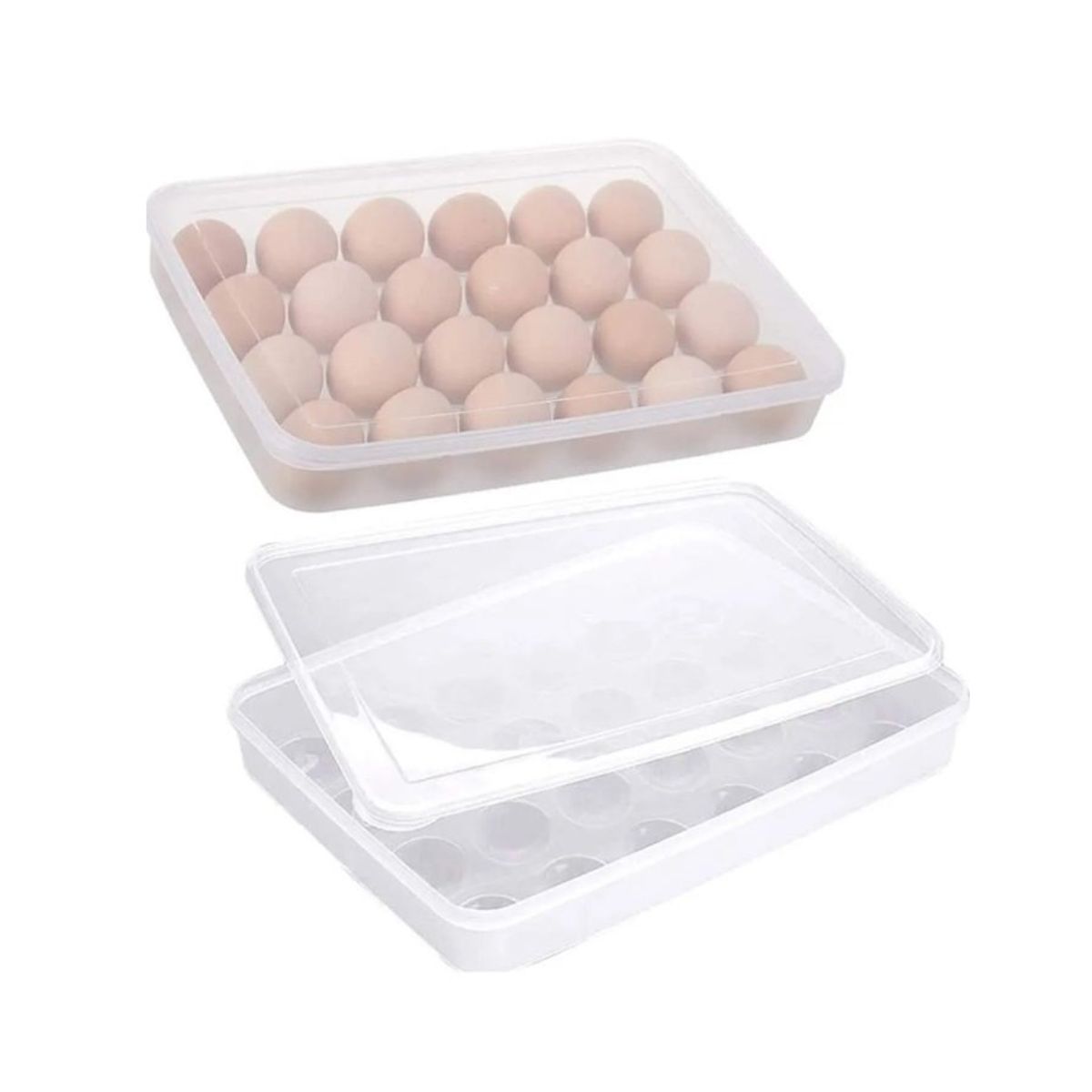 GENERICO - Organizador De Huevos Caja Para 24 Unid Huevera Blanco