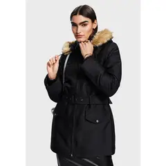 ESPRIT - Chaqueta manga larga con capucha y cinturón Mujer