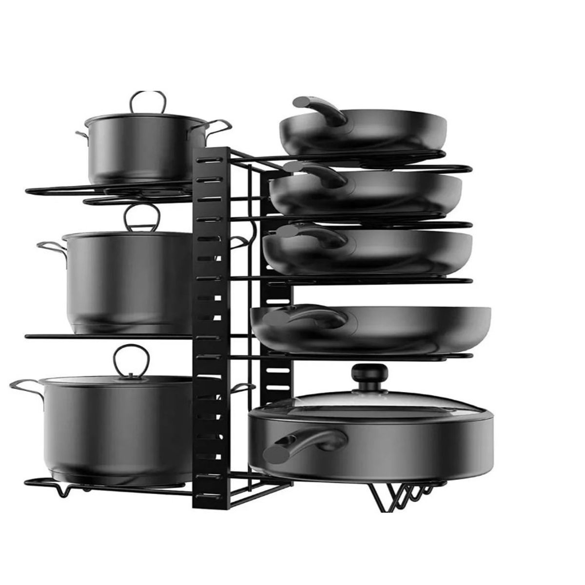 GENERICO - Organizador Estante Multiuso Cocina Platos Ollas 8 Niveles Black