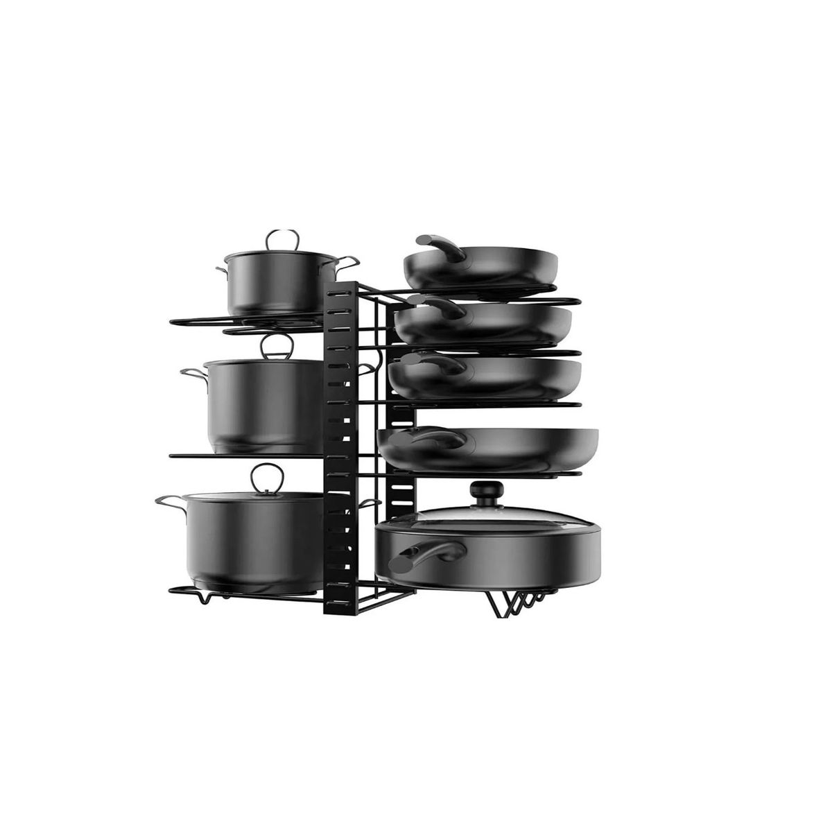 GENERICO - Organizador Estante Multiuso Cocina Platos Ollas 8 Niveles Black