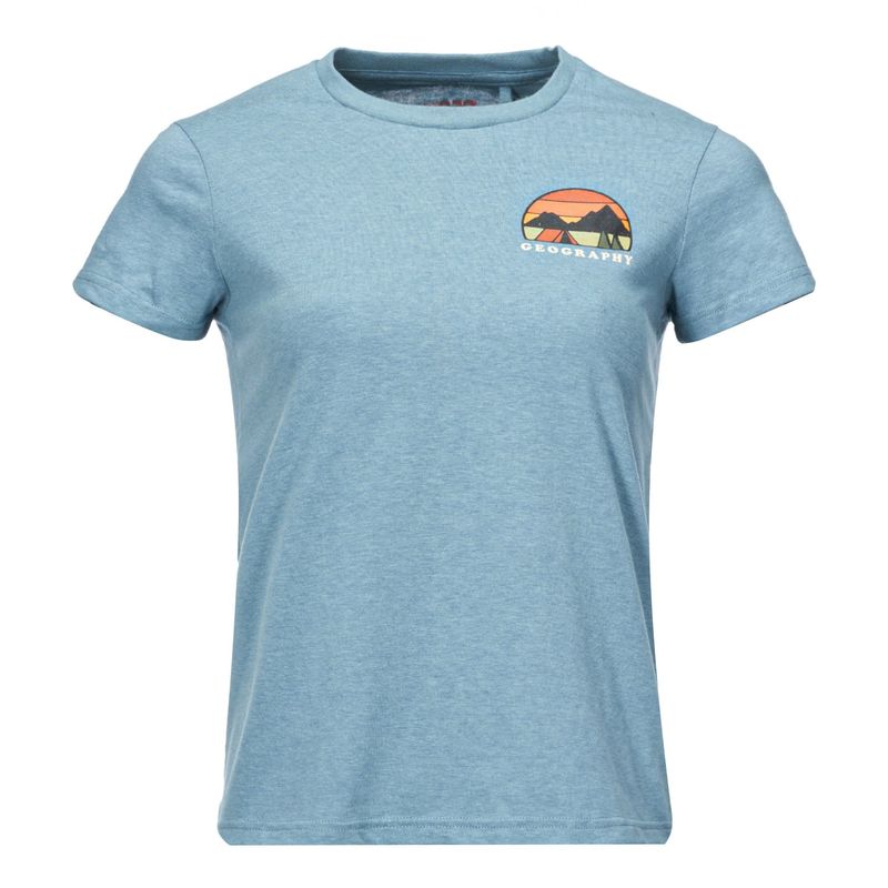 GEOGRAPHY - Polera Mujer Liquen Azul Melange Geography