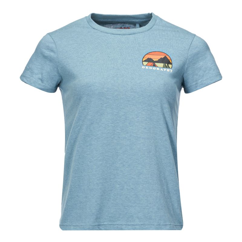 GEOGRAPHY - Polera Mujer Liquen Azul Melange Geography