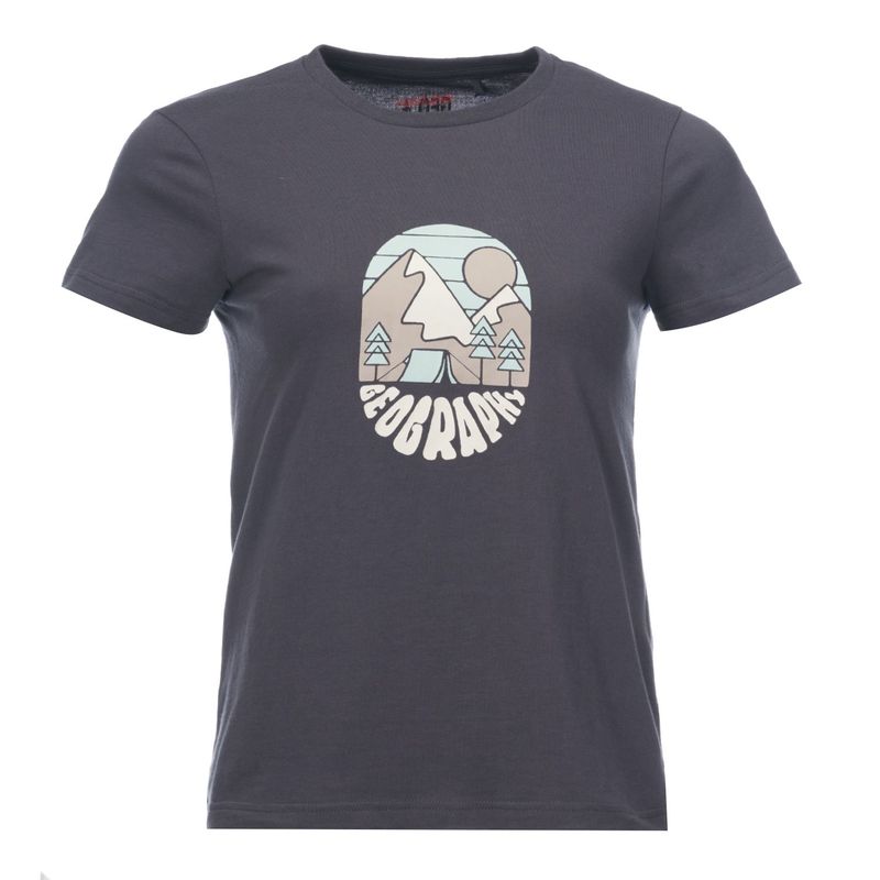 GEOGRAPHY - Polera Mujer Liquen Grafito Geography