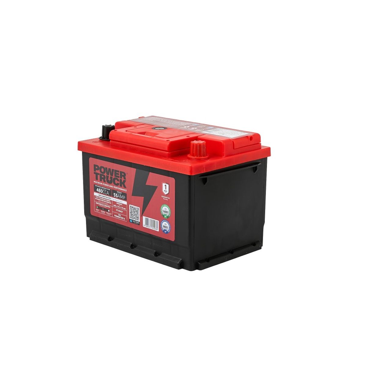 POWER TRUCK - BATERIA 55 AMP 480 CCA BORNE ESTANDAR