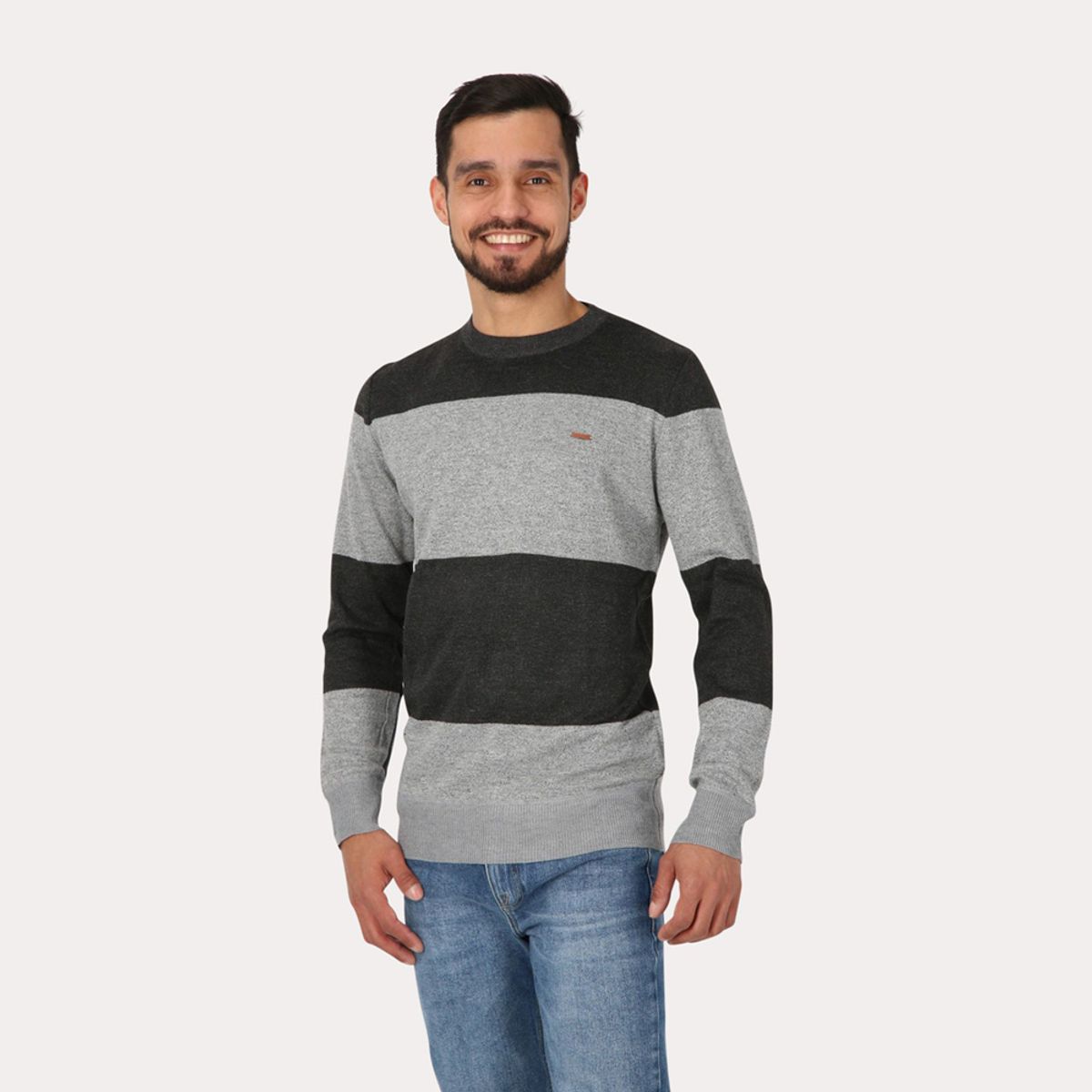 GANGSTER - Chalecos Crew Liviano Rayas Gris Gangster