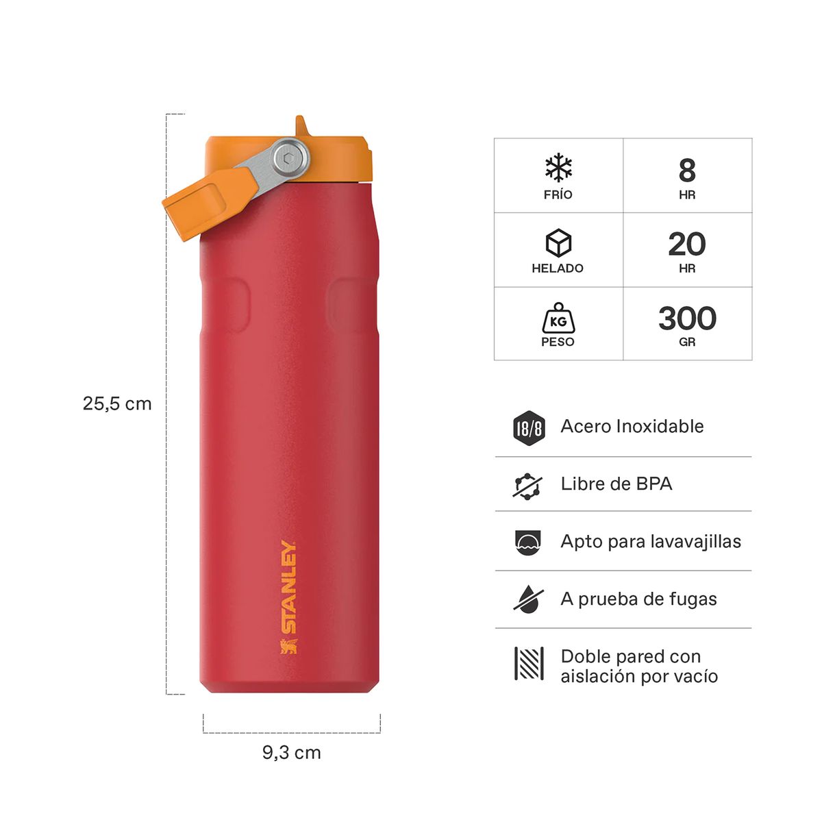 STANLEY - Botella Térmica Stanley Flip Straw 20 Chili - 710 ml STANLEY