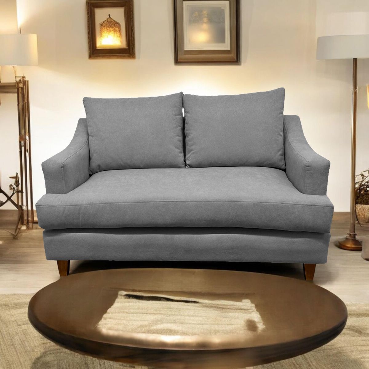 SOFAS HOME - SOFÁ MISTRAL CHENILLE GRIS 2 CUERPOS