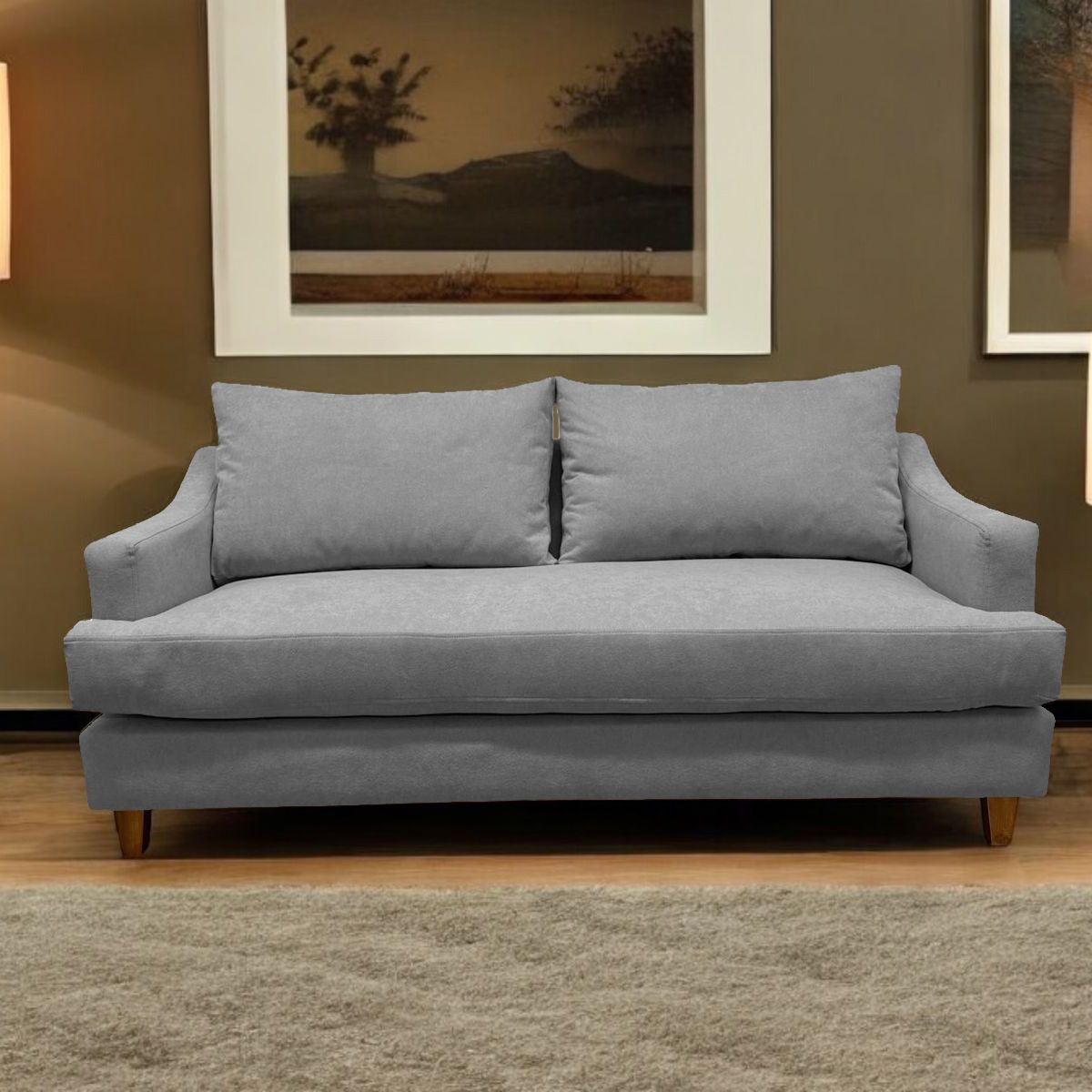 SOFAS HOME - SOFÁ MISTRAL CHENILLE GRIS 3 CUERPOS