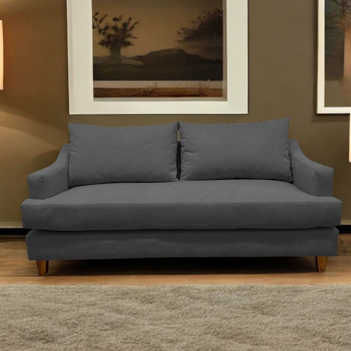SOFAS HOME - SOFÁ MISTRAL CHENILLE GRAFITO 3 CUERPOS