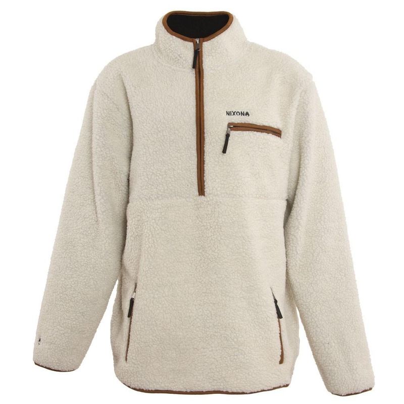 NIXON - Poleron Men Sherpa Half Zip Beige Brown - Beige