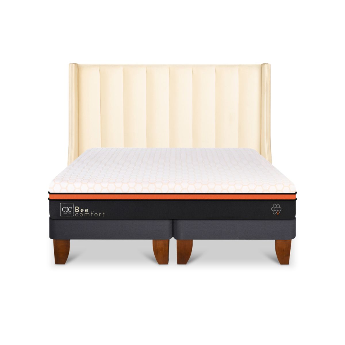 CIC - CAMA EUROPEA BEE COMFORT 2 PLAZAS + RESPALDO PANARO