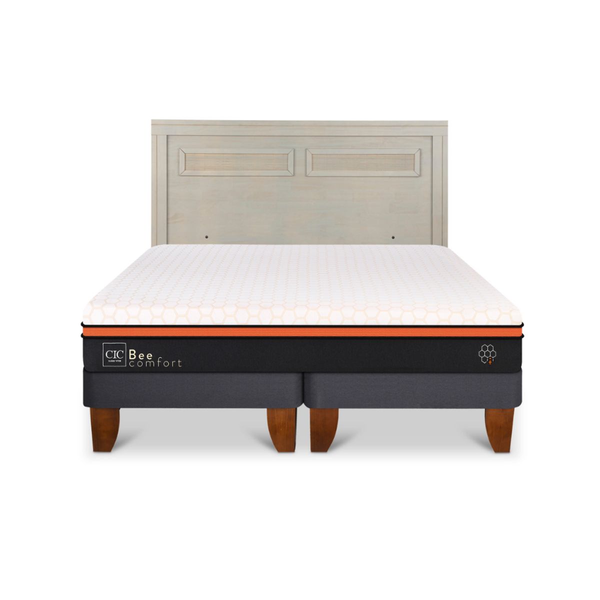 CIC - CAMA EUROPEA BEECOMFORT KING + RESPALDO MILAN ALPINO