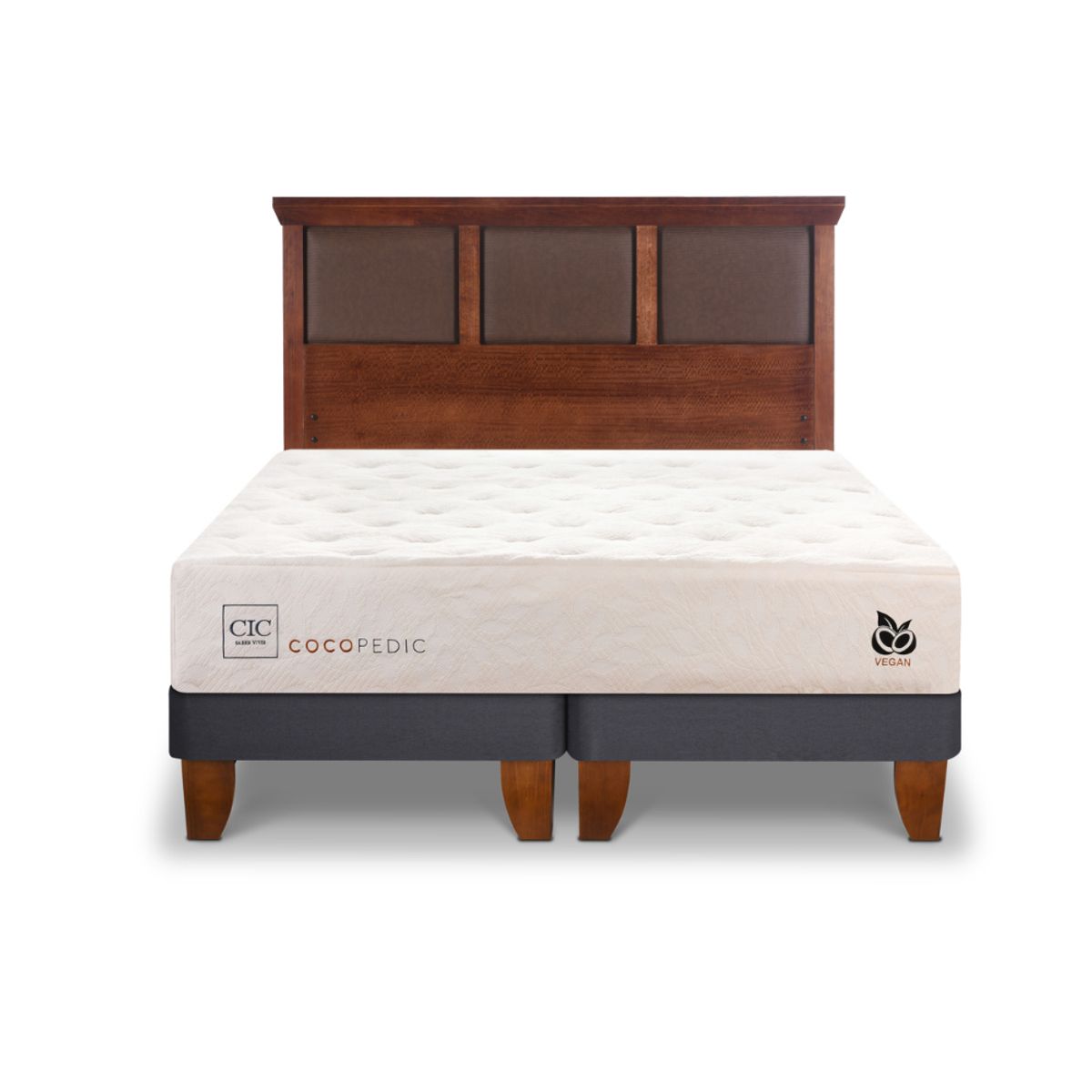 CIC - CAMA EUROPEA COCOPEDIC 2P BD RESPALDO NEW TORINO CARAMEL