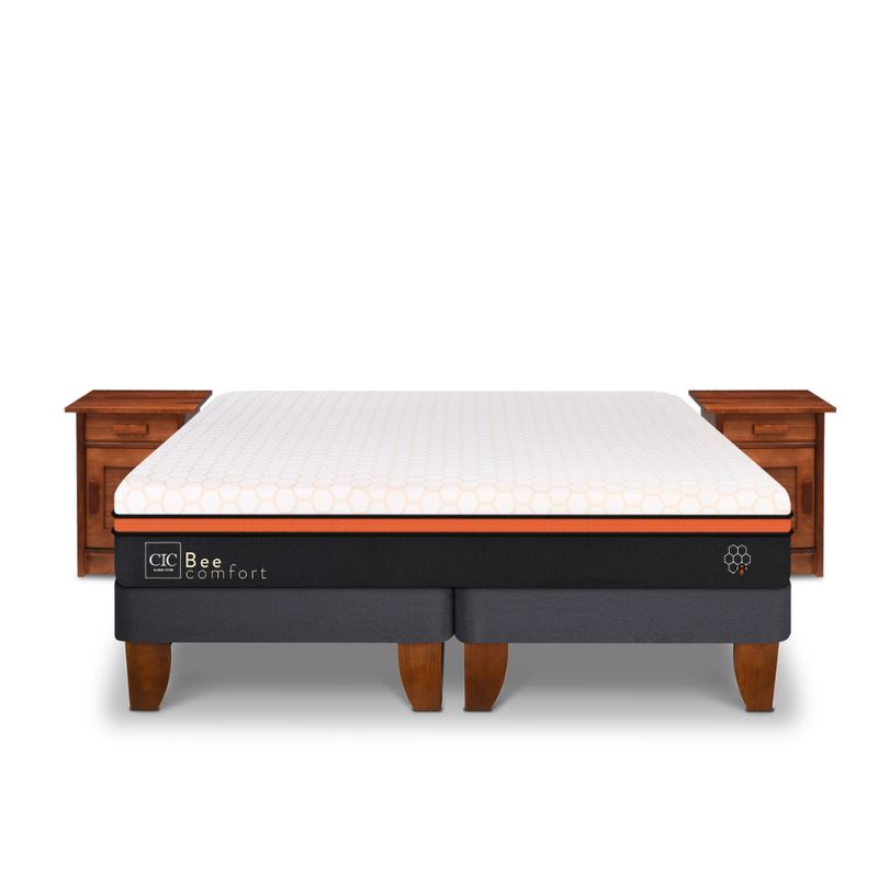 CIC - CAMA EUROPEA BEE COMFORT KING + VELADORES MILÁN