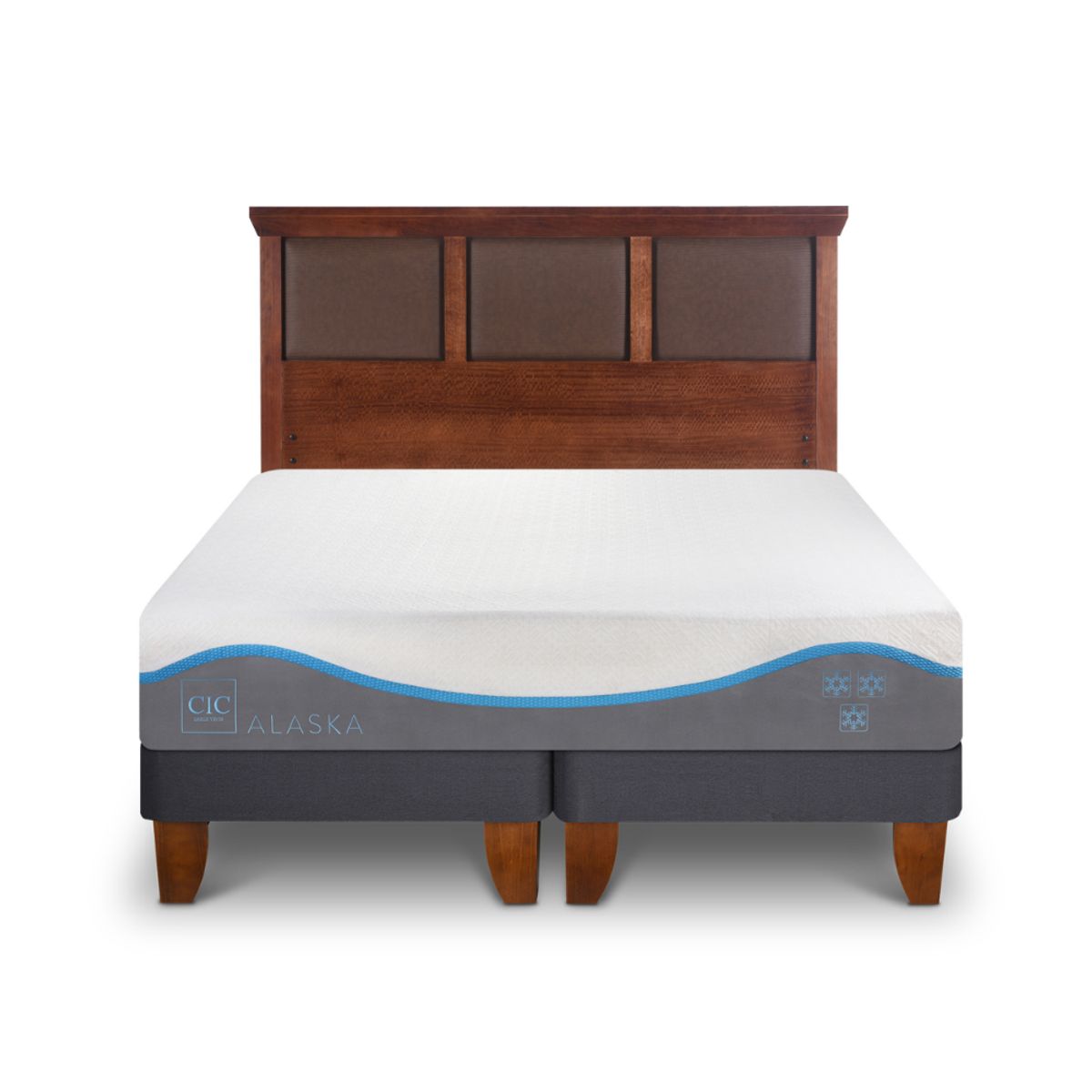 CIC - CAMA EUROPEA ALASKA 2 PLAZAS + RESPALDO TORINO