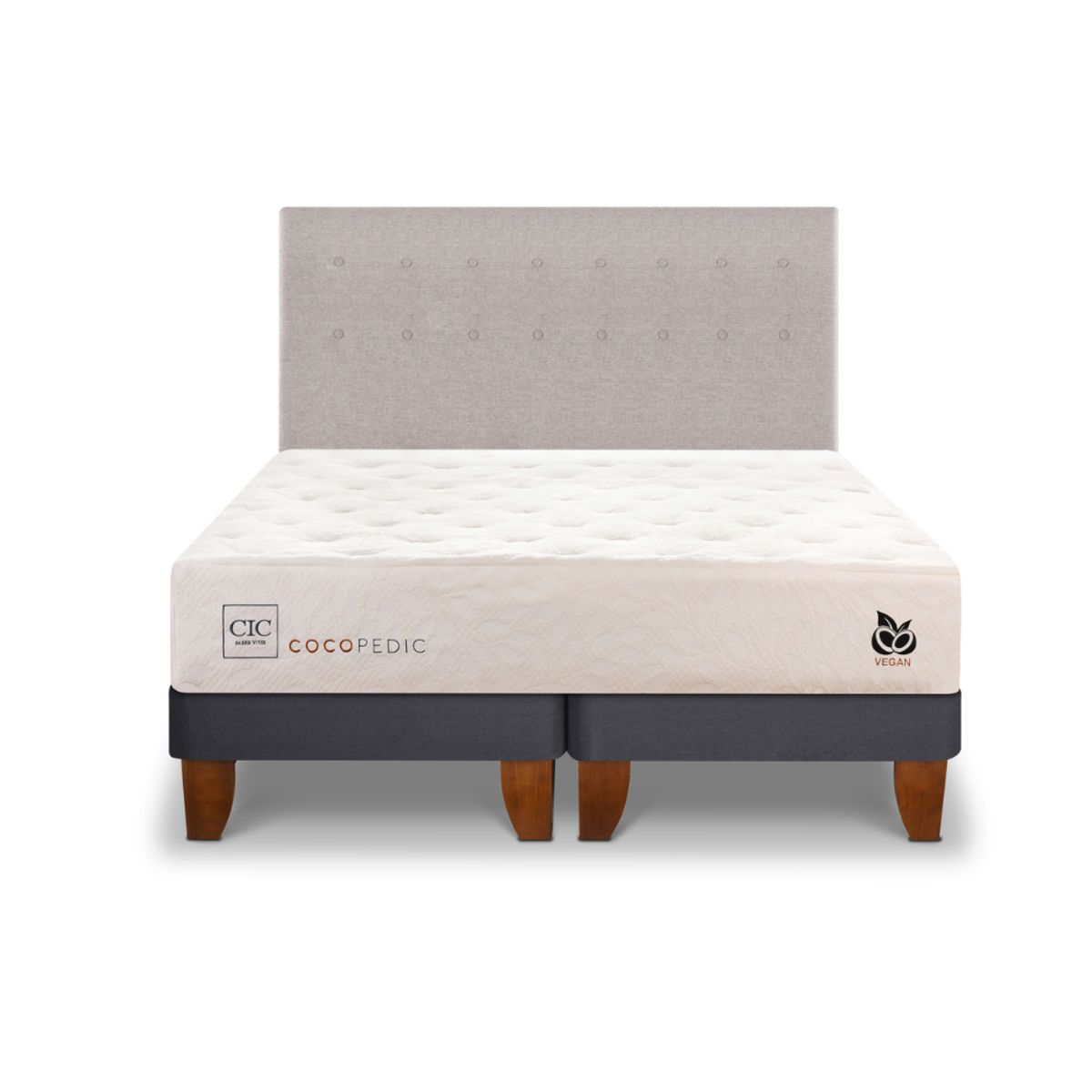CIC - CAMA EUROPEA COCOPEDIC KING + RESPALDO TIGRIS