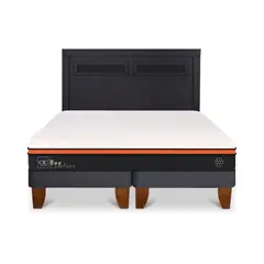 CIC - CAMA EUROPEA BEECOMFORT KING + RESPALDO MILAN NEGRO