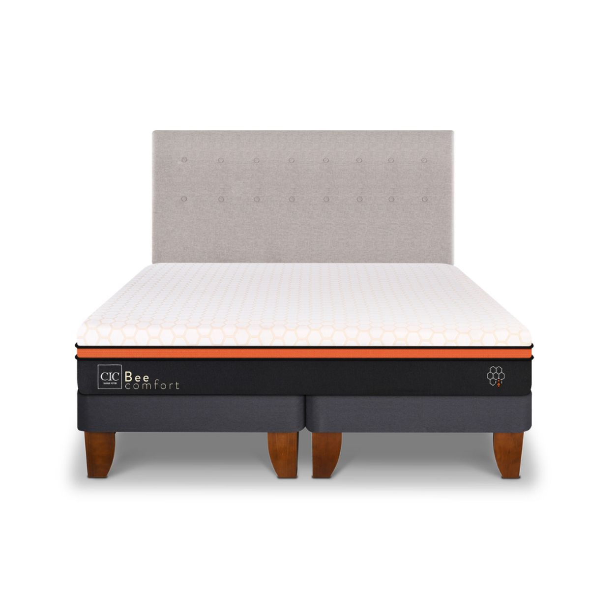 CIC - CAMA EUROPEA BEE COMFORT KING + RESPALDO TIGRIS