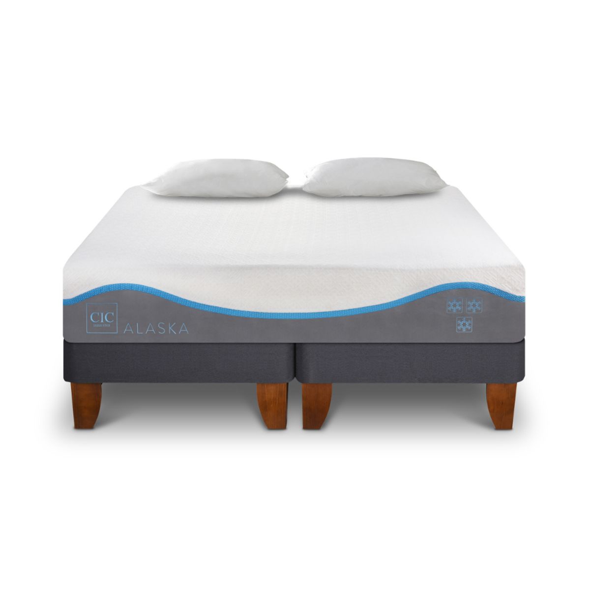 CIC - CAMA EUROPEA ALASKA 2 PLAZAS + ALMOHADAS