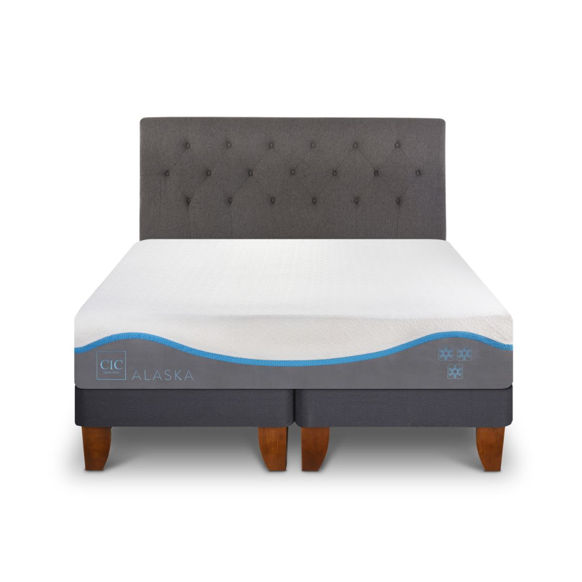 CIC - CAMA EUROPEA ALASKA 2 PLAZAS + RESPALDO KAVERY