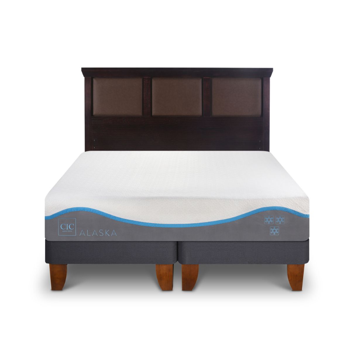 CIC - CAMA EUROPEA ALASKA 2 PLAZAS + RESPALDO TORINO CHOCOLATE