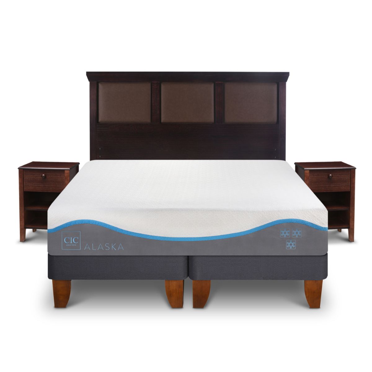 CIC - CAMA EUROPEA ALASKA 2 PLAZAS + SET TORINO CHOCOLATE