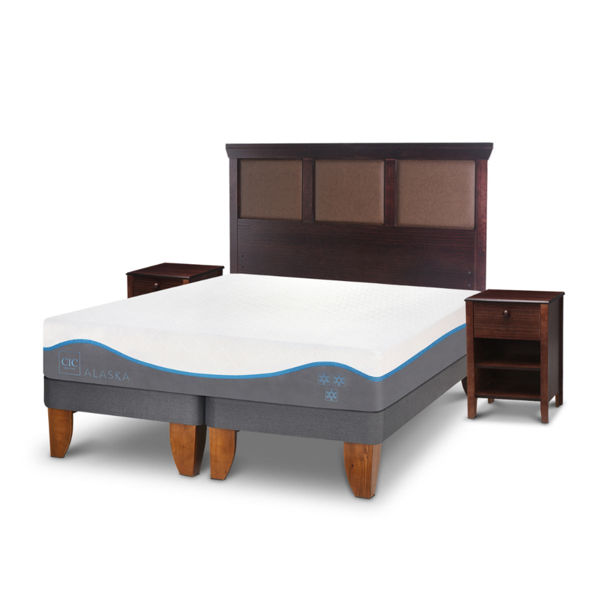 CIC - CAMA EUROPEA ALASKA 2 PLAZAS + SET TORINO CHOCOLATE
