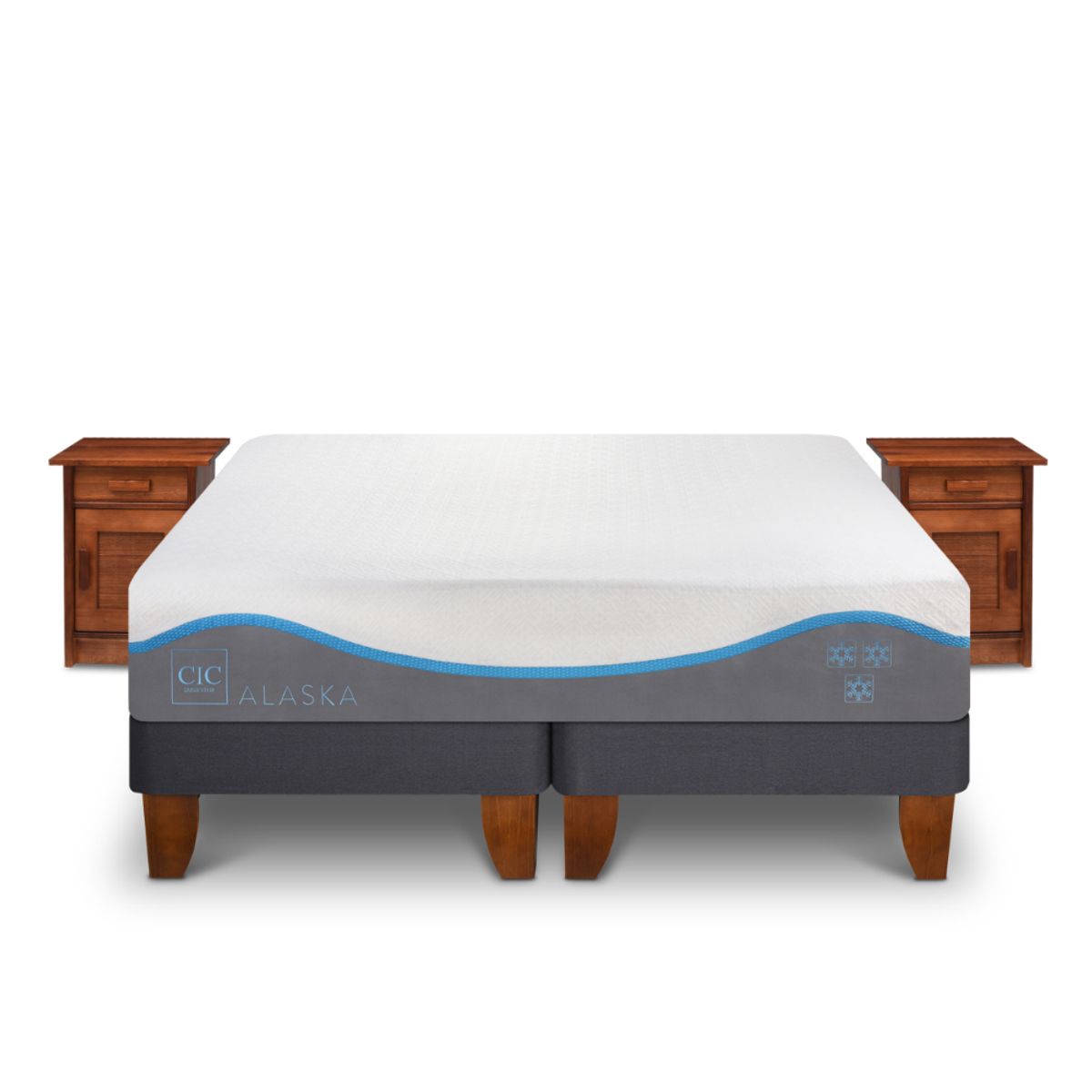 CIC - CAMA EUROPEA ALASKA KING + VELADORES MILÁN