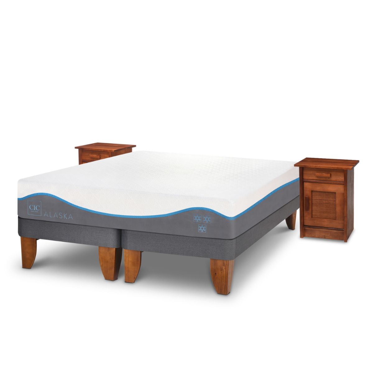 CIC - CAMA EUROPEA ALASKA KING + VELADORES MILÁN
