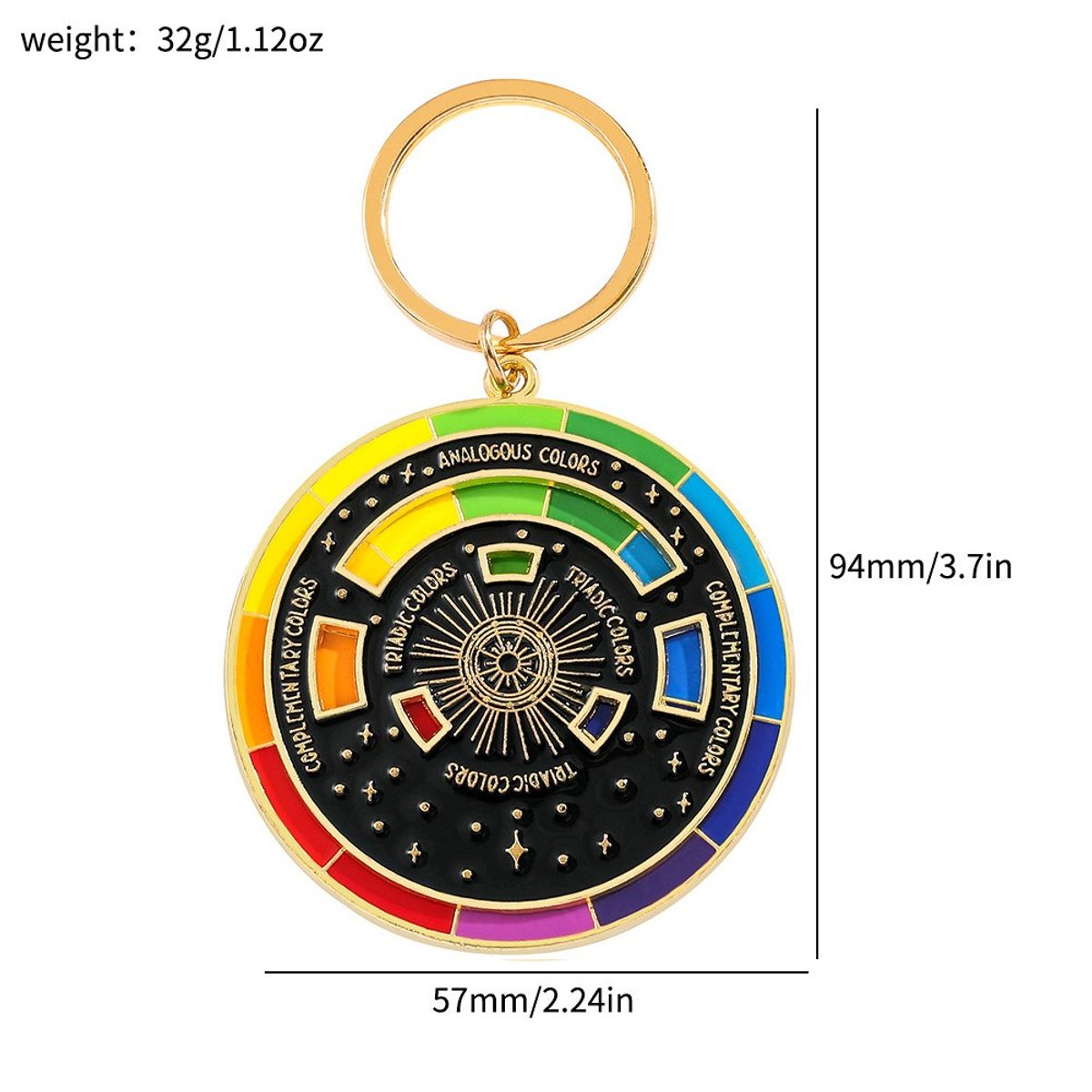 GENERICO - Llavero metálico giratorio rueda de color Círculo cromático