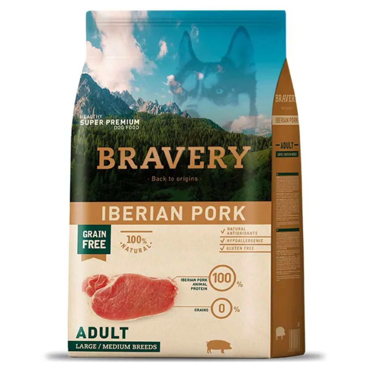 BRAVERY - Alimento De Perro Adulto Bravery Cerdo Ibérico 12 KG