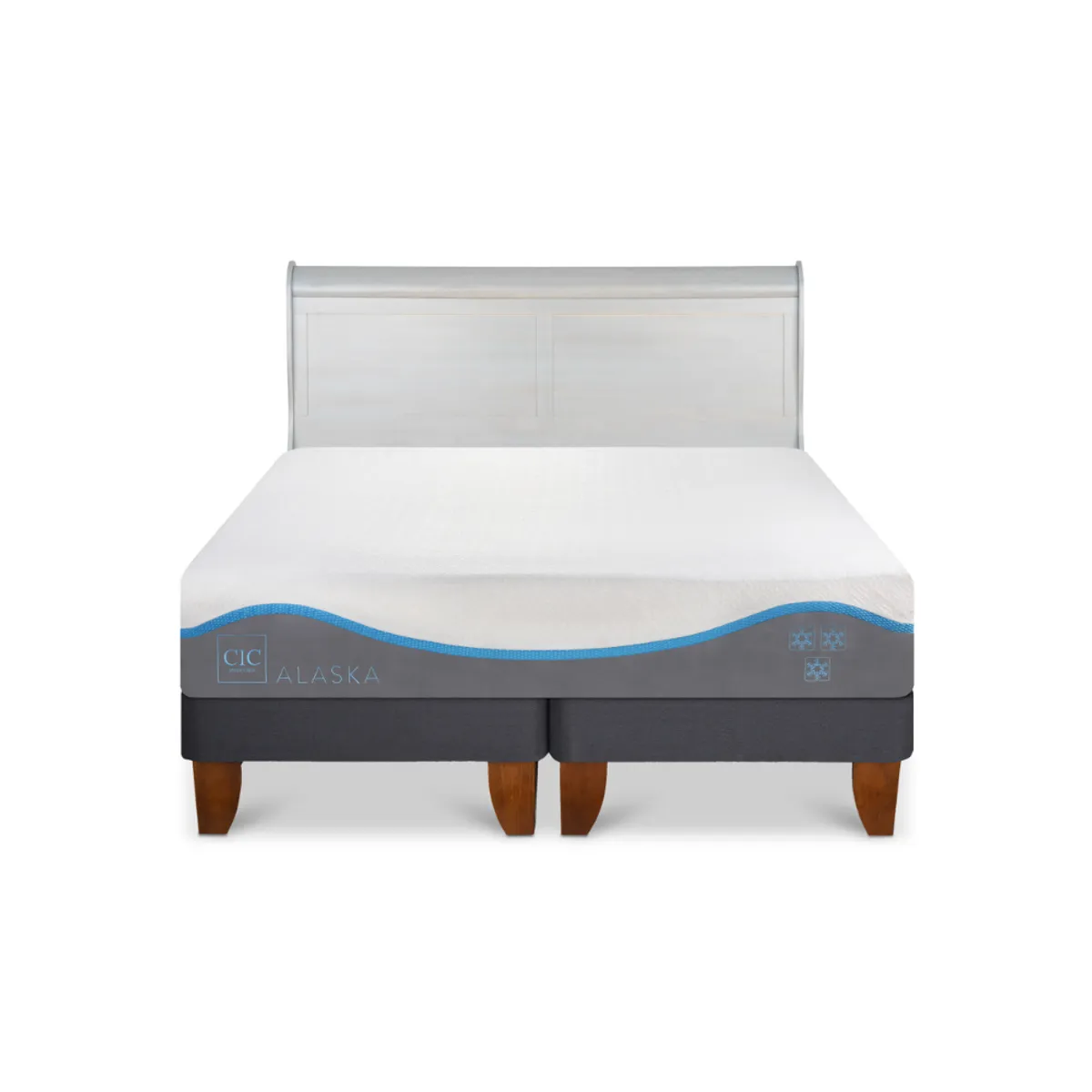 CIC - CAMA EUROPEA ALASKA KING + RESPALDO MIRO ALPINO
