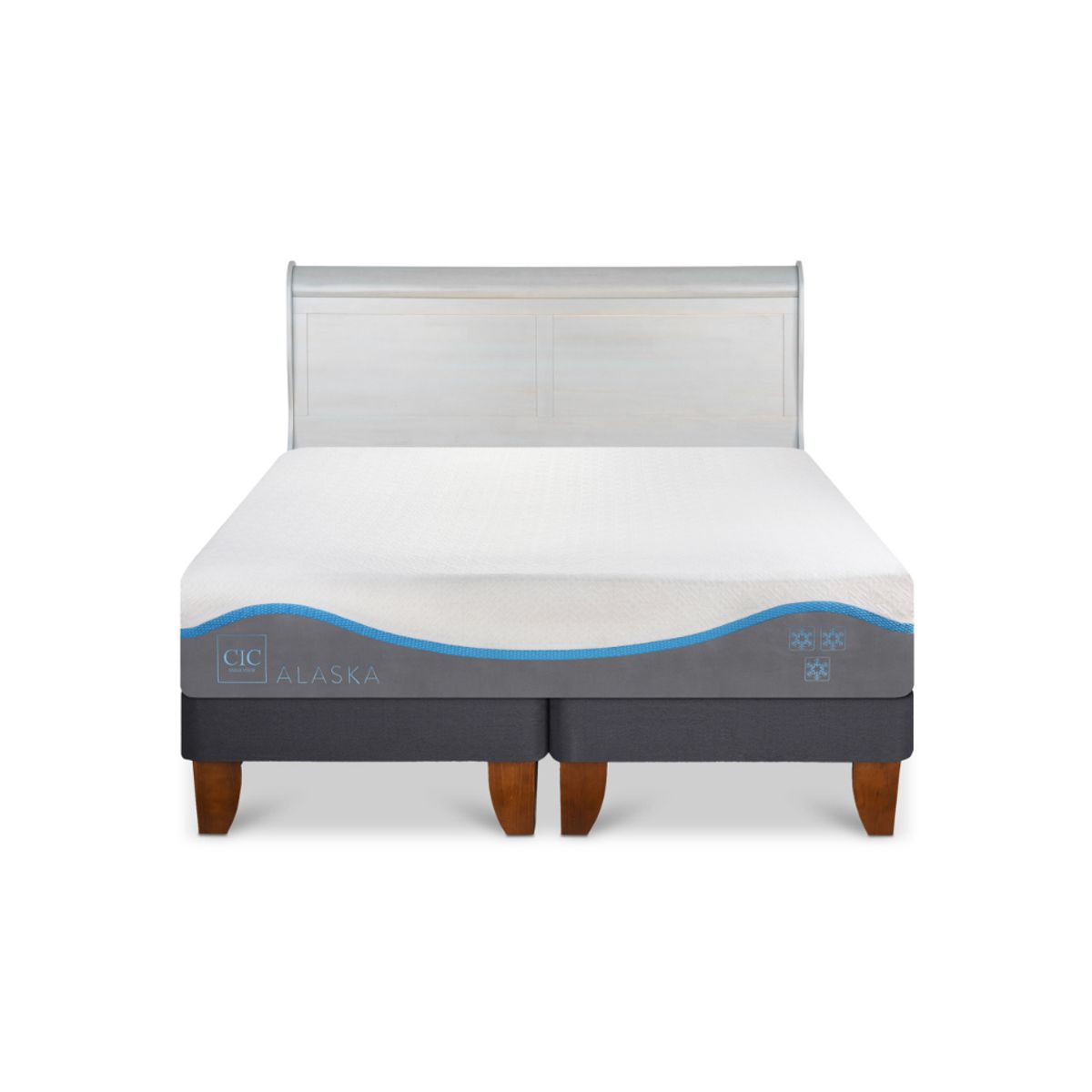 CIC - CAMA EUROPEA ALASKA KING + RESPALDO MIRO ALPINO