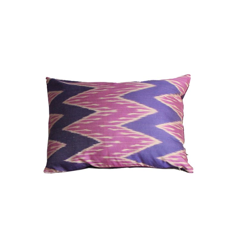 TURKUAZ - Cojín Ikat de seda 50x40 cms Túnez