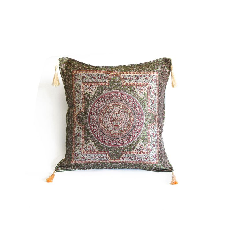 TURKUAZ - Cojín turco 43x43 Iznik Verde Oscuro