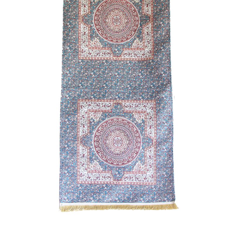 TURKUAZ - Camino de mesa 2 m Iznik Azul y Rojo