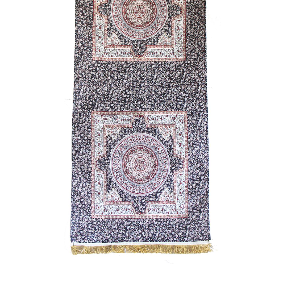 TURKUAZ - Camino de mesa 2 m Iznik Negro y Beige